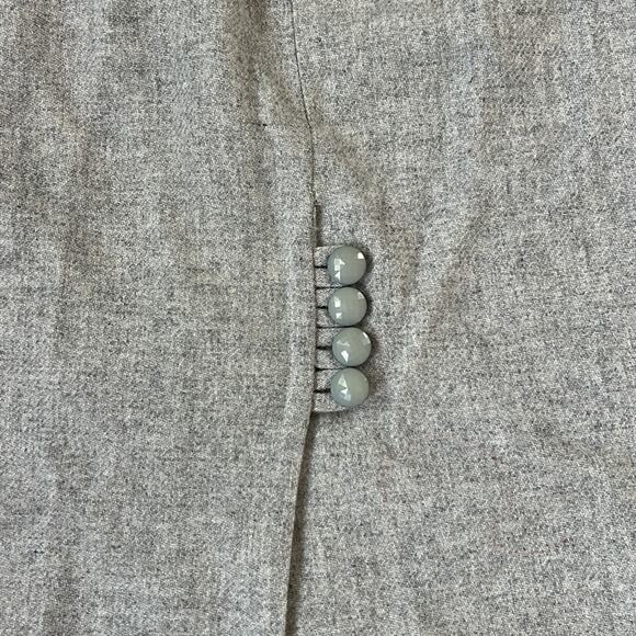 Vintage 80s Cristina's grey wool blend button slit pencil skirt, 7 or 8 - Picture 3 of 8